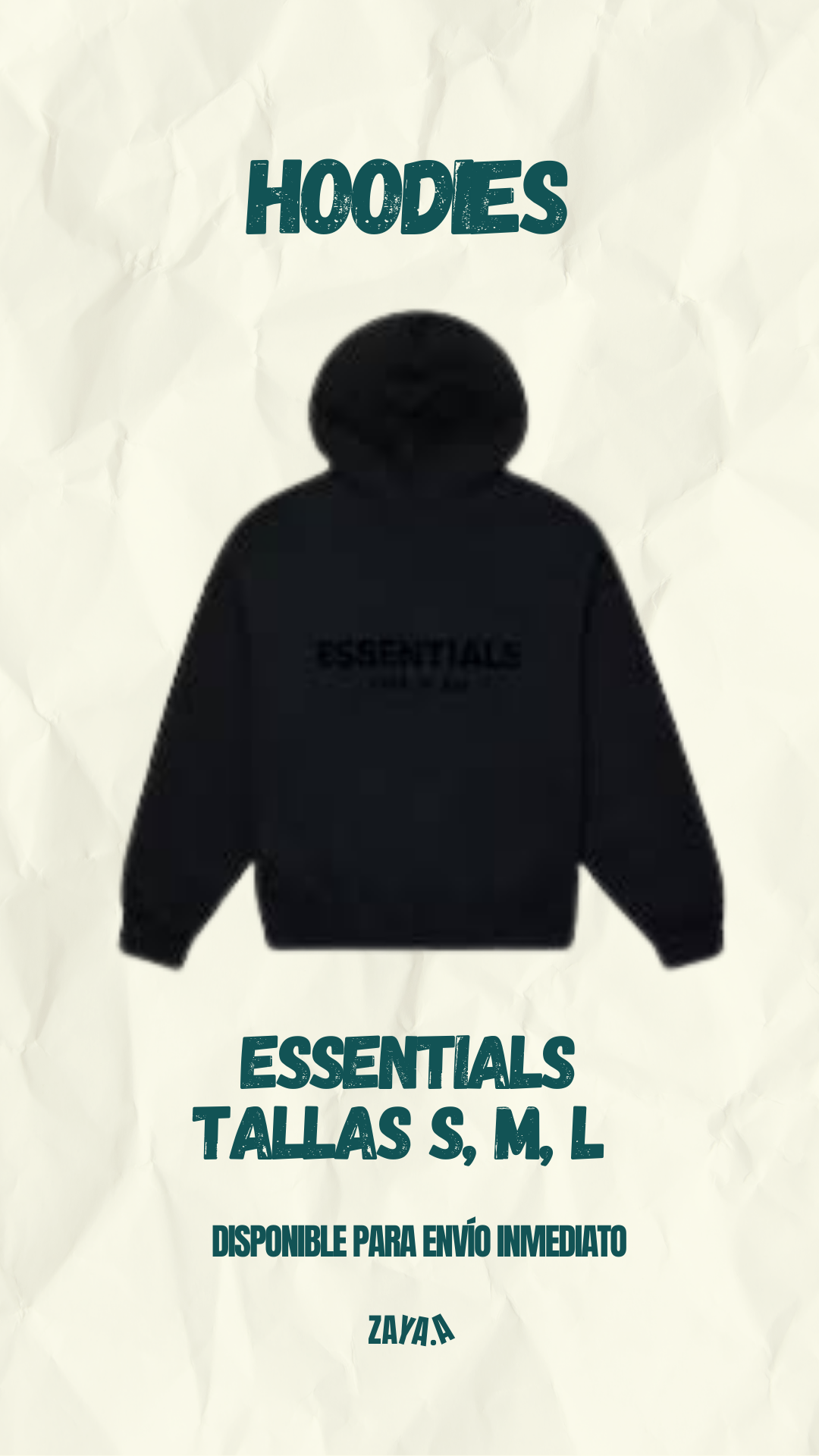 HOODIE ESSENTIALS "BLACK"