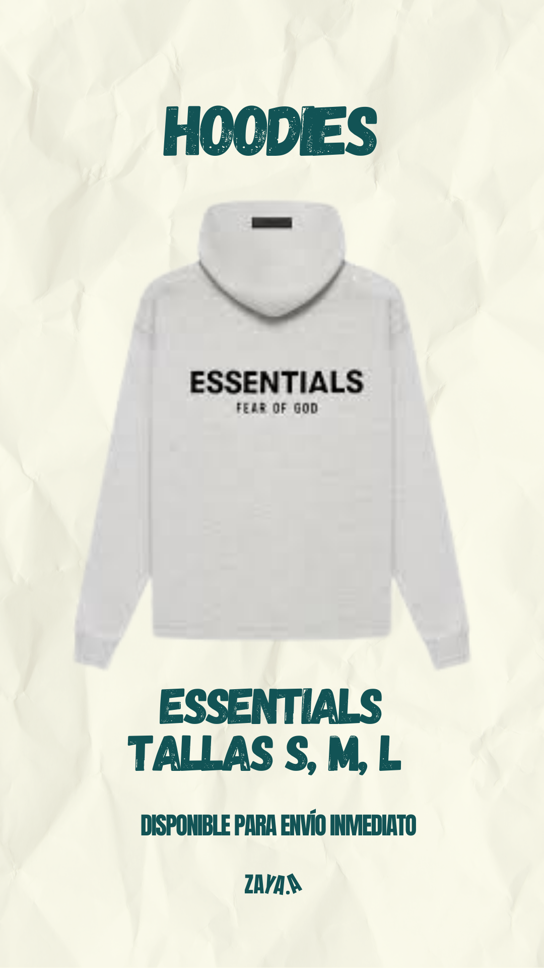 HOODIE ESSENTIALS "LIGHT OATMEAL"